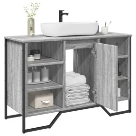 Bathroom vanity cabinet in gray Sonoma engineered wood, 91x35x60 cm. by , Bathroom furniture - Ref: Foro24-848667, Price: 87,...