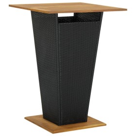 Hochtisch aus synthetischem Rattan und schwarzem Akazienholz, 80 x 80 x 110 cm von vidaXL, Gartentische - Ref: Foro24-313465,...