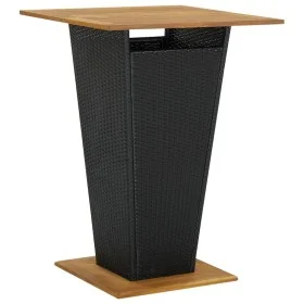Synthetic rattan and black acacia wood high table 80x80x110 cm by vidaXL, Garden tables - Ref: Foro24-313465, Price: 222,11 €...