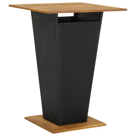 Synthetic rattan and black acacia wood high table 80x80x110 cm by vidaXL, Garden tables - Ref: Foro24-313465, Price: 229,38 €...