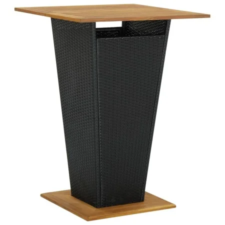 Synthetic rattan and black acacia wood high table 80x80x110 cm by vidaXL, Garden tables - Ref: Foro24-313465, Price: 223,39 €...