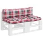 Cushions for pallet sofa, 2 units, red checkered fabric. by , Cushions for chairs and sofas - Ref: Foro24-360935, Price: 48,9...