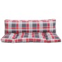 Cushions for pallet sofa, 2 units, red checkered fabric. by , Cushions for chairs and sofas - Ref: Foro24-360935, Price: 49,5...