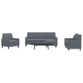 Sofagarnitur mit 4-teiligen dunkelgrauen Samtkissen. von , Sofas - Ref: Foro24-3278362, Preis: 664,69 €, Rabatt: %