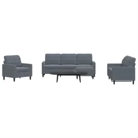 Sofagarnitur mit 4-teiligen dunkelgrauen Samtkissen. von , Sofas - Ref: Foro24-3278362, Preis: 622,94 €, Rabatt: %