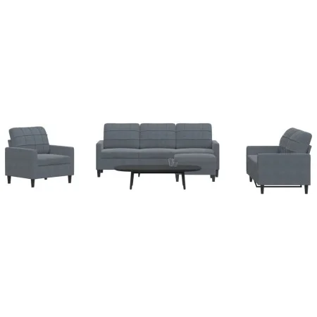 Set of sofas with 4 dark gray velvet cushions by , Sofas - Ref: Foro24-3278362, Price: 622,94 €, Discount: %
