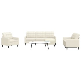 Juego de sofás con cojines 4 piezas terciopelo crema de , Sofás - Ref: Foro24-3278369, Precio: 759,87 €, Descuento: %