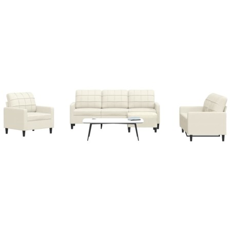 4-piece cream velvet sofa set with cushions by , Sofas - Ref: Foro24-3278369, Price: 759,87 €, Discount: %