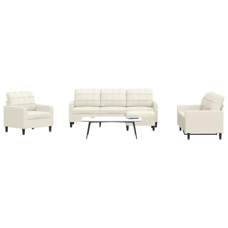 4-piece cream velvet sofa set with cushions by , Sofas - Ref: Foro24-3278369, Price: 745,87 €, Discount: %