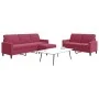 Juego de sofás con cojines 3 piezas terciopelo rojo tinto de , Sofás - Ref: Foro24-3278405, Precio: 516,67 €, Descuento: %