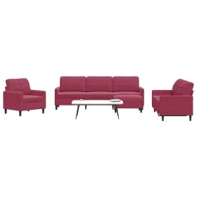 Juego de sofás con cojines 4 piezas terciopelo rojo tinto de , Sofás - Ref: Foro24-3278445, Precio: 704,69 €, Descuento: %