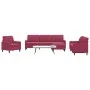 Juego de sofás con cojines 4 piezas terciopelo rojo tinto de , Sofás - Ref: Foro24-3278445, Precio: 704,27 €, Descuento: %