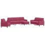 Set of sofas with 4 pieces of red velvet cushions by , Sofas - Ref: Foro24-3278445, Price: 704,69 €, Discount: %