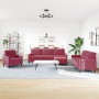 Set of sofas with 4 pieces of red velvet cushions by , Sofas - Ref: Foro24-3278445, Price: 716,16 €, Discount: %