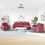 Set of sofas with 4 pieces of red velvet cushions by , Sofas - Ref: Foro24-3278445, Price: 704,69 €, Discount: %