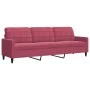 Set of sofas with 4 pieces of red velvet cushions by , Sofas - Ref: Foro24-3278445, Price: 704,69 €, Discount: %