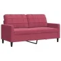 Set of sofas with 4 pieces of red velvet cushions by , Sofas - Ref: Foro24-3278445, Price: 704,69 €, Discount: %