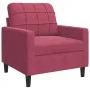 Set of sofas with 4 pieces of red velvet cushions by , Sofas - Ref: Foro24-3278445, Price: 704,69 €, Discount: %