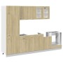 Küchenmöbel-Set, 8-teilig, aus Sonoma-Eichen-Ingenieurholz. von , Küchenschränke - Ref: Foro24-3307655, Preis: 520,86 €, Raba...