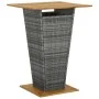 High table made of synthetic rattan and gray acacia wood 80x80x110 cm by vidaXL, Garden tables - Ref: Foro24-313466, Price: 2...