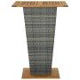 High table made of synthetic rattan and gray acacia wood 80x80x110 cm by vidaXL, Garden tables - Ref: Foro24-313466, Price: 2...