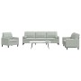 3-piece light gray velvet sofa set with cushions by , Sofas - Ref: Foro24-3278451, Price: 631,75 €, Discount: %