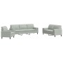 3-piece light gray velvet sofa set with cushions by , Sofas - Ref: Foro24-3278451, Price: 631,75 €, Discount: %