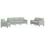 3-piece light gray velvet sofa set with cushions by , Sofas - Ref: Foro24-3278451, Price: 634,37 €, Discount: %