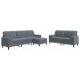 3-piece dark gray velvet sofa set with cushions by , Sofas - Ref: Foro24-3278502, Price: 560,52 €, Discount: %