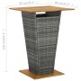 High table made of synthetic rattan and gray acacia wood 80x80x110 cm by vidaXL, Garden tables - Ref: Foro24-313466, Price: 2...