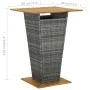 High table made of synthetic rattan and gray acacia wood 80x80x110 cm by vidaXL, Garden tables - Ref: Foro24-313466, Price: 2...