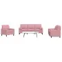 Set of sofas with 3 pink velvet cushions by , Sofas - Ref: Foro24-3278374, Price: 755,73 €, Discount: %