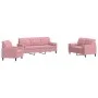 Set of sofas with 3 pink velvet cushions by , Sofas - Ref: Foro24-3278374, Price: 755,73 €, Discount: %