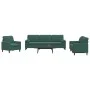 Set of sofas with 3 dark green velvet cushions by , Sofas - Ref: Foro24-3278453, Price: 763,18 €, Discount: %
