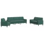Dreiteiliges Sofaset mit dunkelgrünen Samtkissen. von , Sofas - Ref: Foro24-3278453, Preis: 776,69 €, Rabatt: %