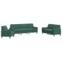Set of sofas with 3 dark green velvet cushions by , Sofas - Ref: Foro24-3278453, Price: 763,18 €, Discount: %