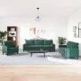 Set of sofas with 3 dark green velvet cushions by , Sofas - Ref: Foro24-3278453, Price: 763,18 €, Discount: %