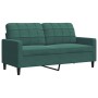 Set of sofas with 3 dark green velvet cushions by , Sofas - Ref: Foro24-3278453, Price: 776,69 €, Discount: %