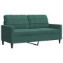 Set of sofas with 3 dark green velvet cushions by , Sofas - Ref: Foro24-3278453, Price: 763,18 €, Discount: %