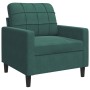 Set of sofas with 3 dark green velvet cushions by , Sofas - Ref: Foro24-3278453, Price: 776,69 €, Discount: %