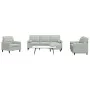 Set of sofas with 4 light gray velvet cushions by , Sofas - Ref: Foro24-3278381, Price: 660,96 €, Discount: %