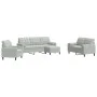 Set of sofas with 4 light gray velvet cushions by , Sofas - Ref: Foro24-3278381, Price: 660,96 €, Discount: %