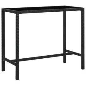 Garten-Hochtisch aus synthetischem Rattan und schwarzem Glas, 130 x 60 x 110 cm von vidaXL, Gartentische - Ref: Foro24-313461...