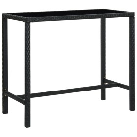 Synthetic rattan and black glass garden high table 130x60x110cm by vidaXL, Garden tables - Ref: Foro24-313461, Price: 153,74 ...