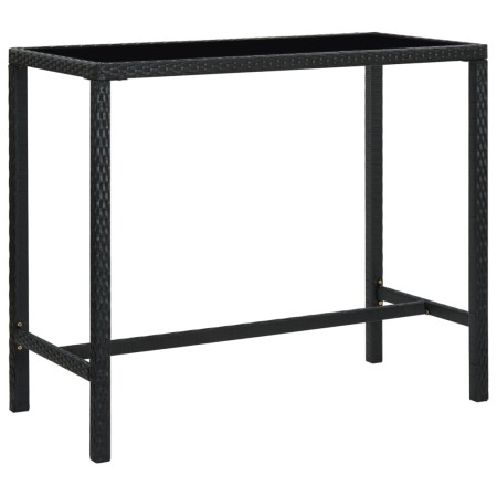 Mesa alta de jardín ratán sintético y vidrio negro 130x60x110cm de vidaXL, Mesas de jardín - Ref: Foro24-313461, Precio: 153,...