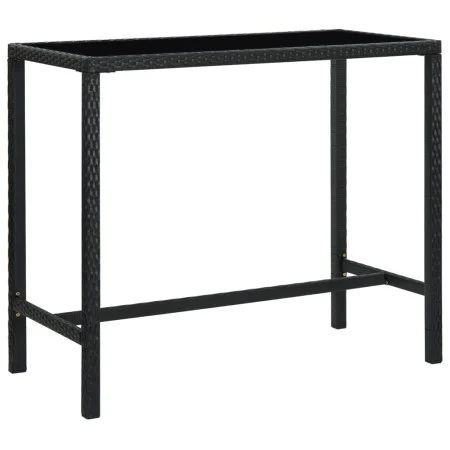 Synthetic rattan and black glass garden high table 130x60x110cm by vidaXL, Garden tables - Ref: Foro24-313461, Price: 151,56 ...