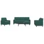 Juego de sofás con cojines 4 piezas terciopelo verde oscuro de , Sofás - Ref: Foro24-3278383, Precio: 798,67 €, Descuento: %
