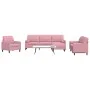 4-piece pink velvet sofa set with cushions by , Sofas - Ref: Foro24-3278464, Price: 817,66 €, Discount: %