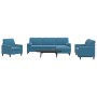 Sofagarnitur mit 4 blauen Samtkissen von , Sofas - Ref: Foro24-3278470, Preis: 841,62 €, Rabatt: %