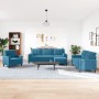 Sofagarnitur mit 4 blauen Samtkissen von , Sofas - Ref: Foro24-3278470, Preis: 841,62 €, Rabatt: %